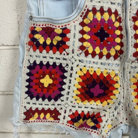 SO Denim Crochet Shorts Light Blue size 26(3) - Picture 3 of 8